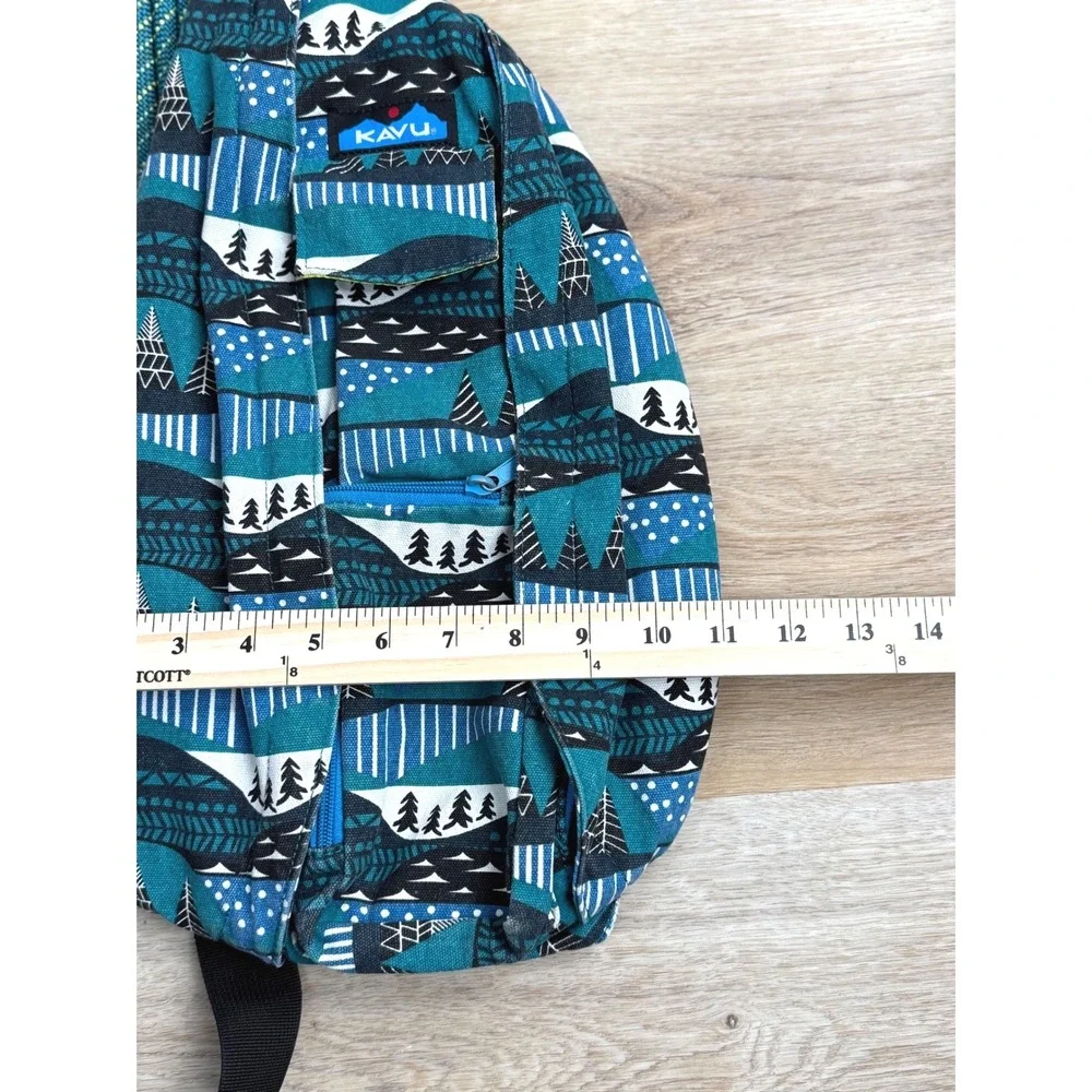 KAVU Teal Rope Bag Sling Backpack Unisex OS Outdoors Festival Concert Hiking